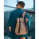 Чоловічий рюкзак Sambag RollTop Milton коричневий тканевий 41 х 30 х 16 см (24211069m)