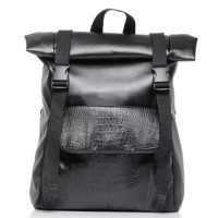 Рюкзак ролл Sambag унісекс RollTop Milton принт крокодила з клапаном чорний 41 х 30 х 16 см (24251070)