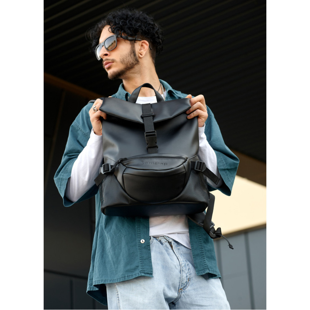 Чоловічий рюкзак Sambag RENEDOUBLE чорний 37 х 31 х 14 см (27151001rm)