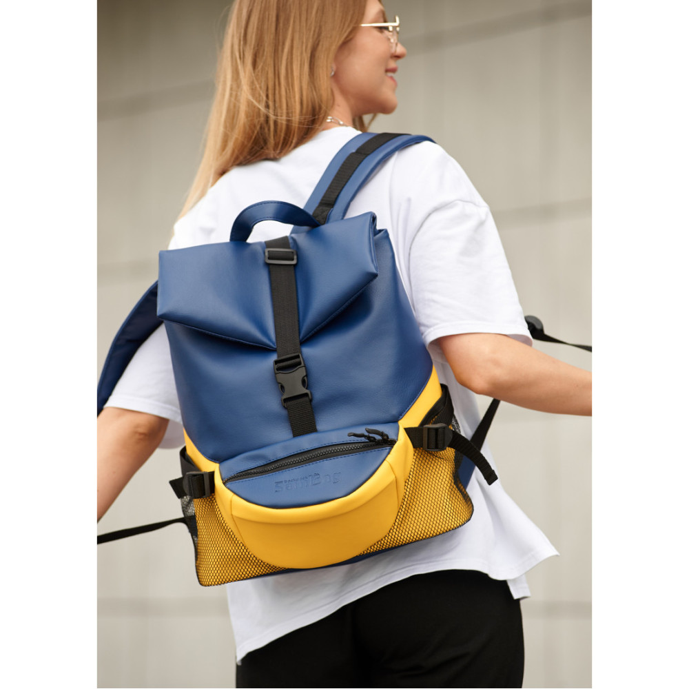 Жіночий рюкзак Sambag RENE DOUBLE жовто-блакитний 37 х 31 х 14 см (27151116r)
