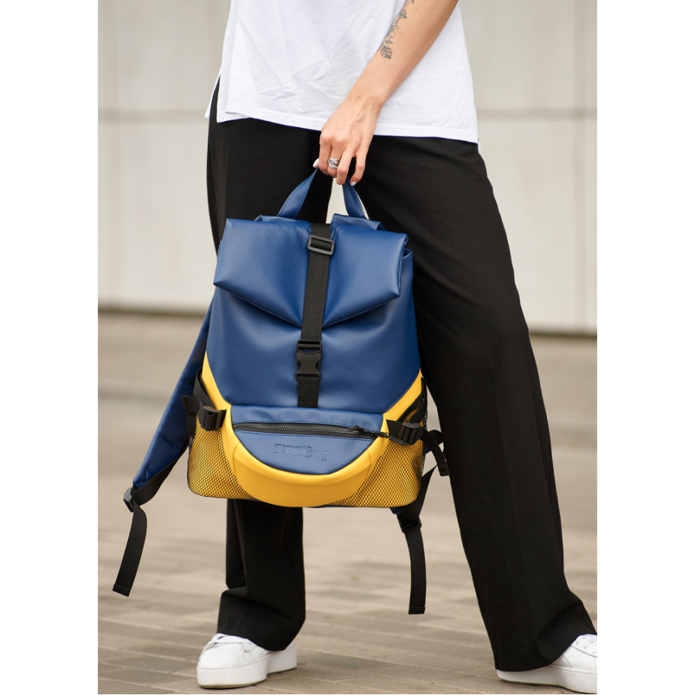 Жіночий рюкзак Sambag RENE DOUBLE жовто-блакитний 37 х 31 х 14 см (27151116r)