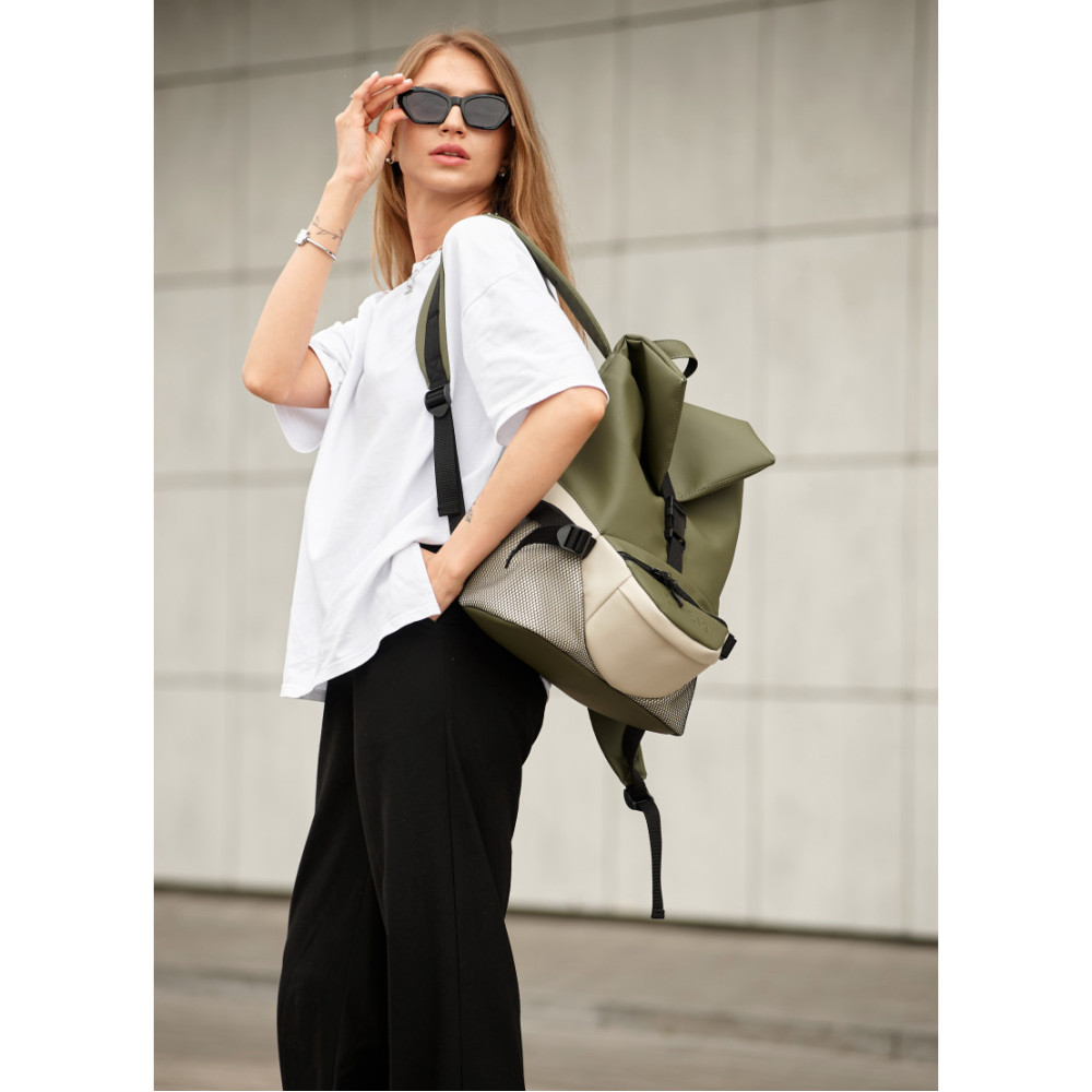 Женский рюкзак Sambag RENEDOUBLE хаки 37 x 31 x 14 см (27151119r)