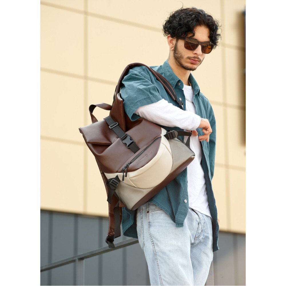 Чоловічий рюкзак Sambag RENEDOUBLE шоколадний 37 х 31 х 14 см (27151120rm)