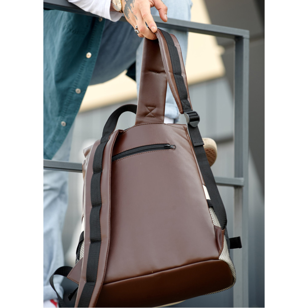 Чоловічий рюкзак Sambag RENEDOUBLE шоколадний 37 х 31 х 14 см (27151120rm)