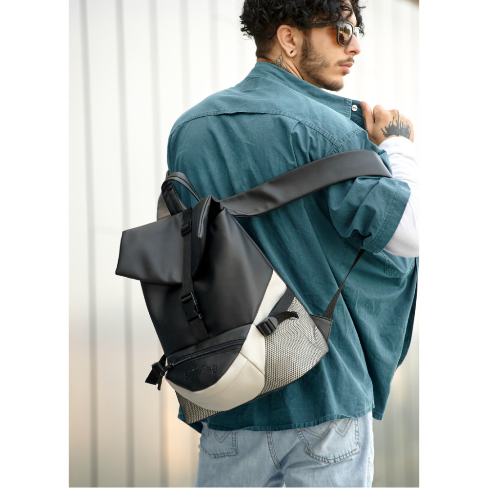 Чоловічий рюкзак Sambag RENEDOUBLE чорно-сірий 37 х 31 х 14 см (27151130rm)