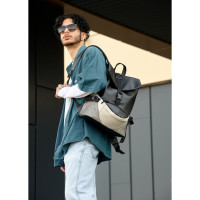 Чоловічий рюкзак Sambag RENEDOUBLE чорно-сірий 37 х 31 х 14 см (27151130rm)