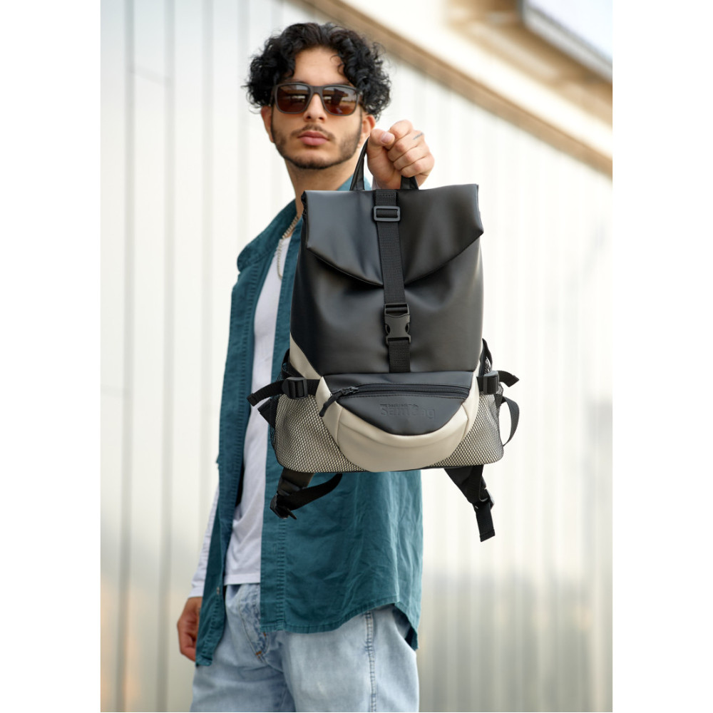 Чоловічий рюкзак Sambag RENEDOUBLE чорно-сірий 37 х 31 х 14 см (27151130rm)