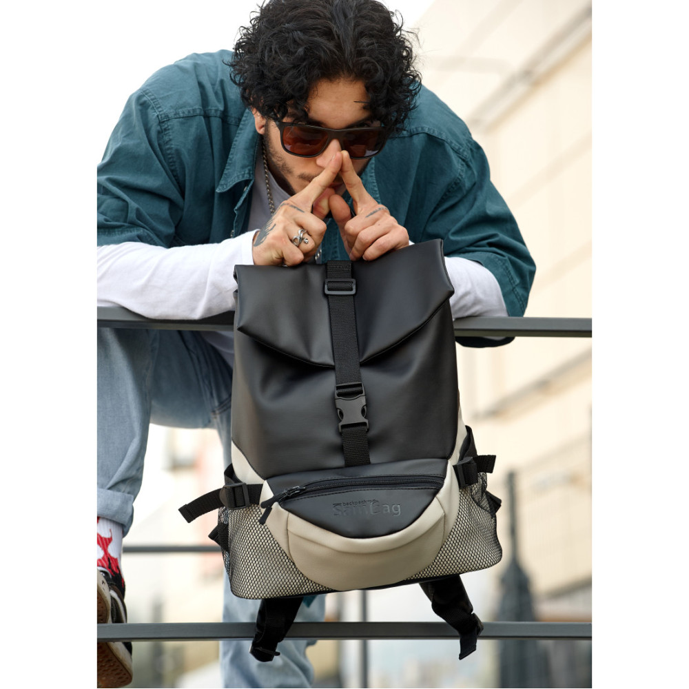 Чоловічий рюкзак Sambag RENEDOUBLE чорно-сірий 37 х 31 х 14 см (27151130rm)