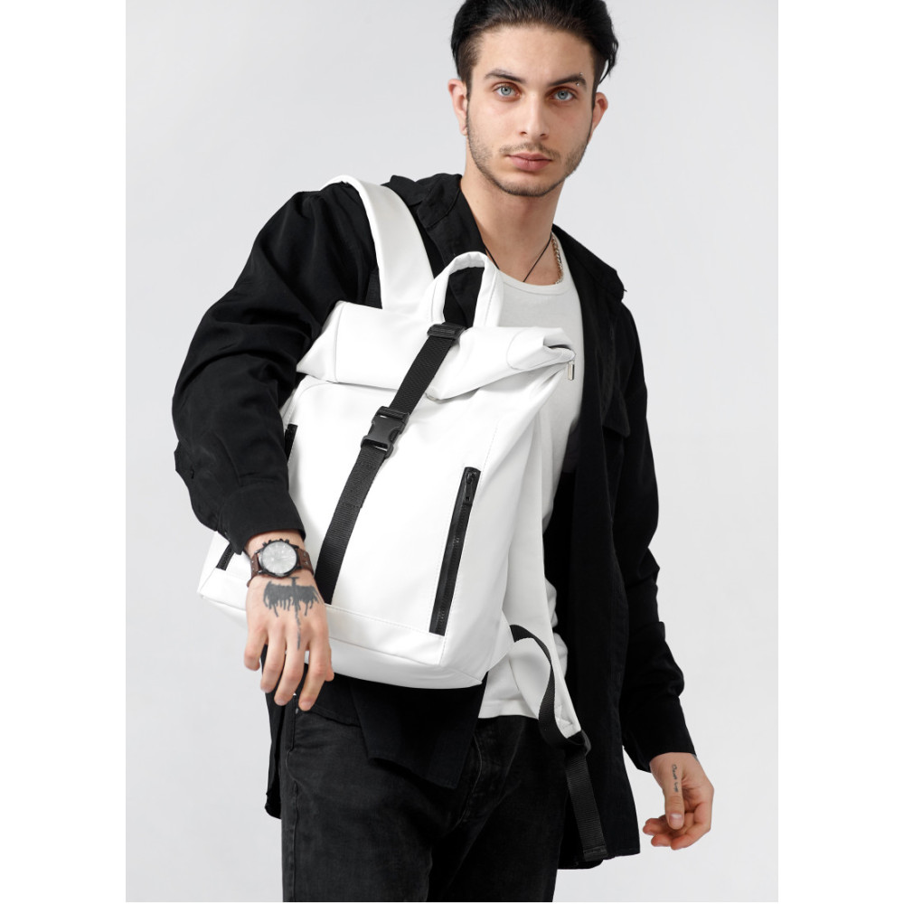 Чоловічий рюкзак Sambag RollTop One білий 41 х 30 х 16 см (24208008m)