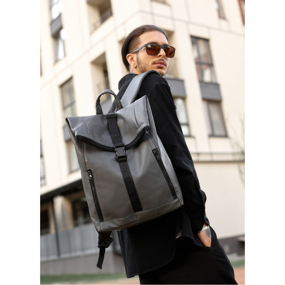 Чоловічий рюкзак Sambag ROLLTOP LZT графітовий 41 х 30 х 16 см (24208009m)