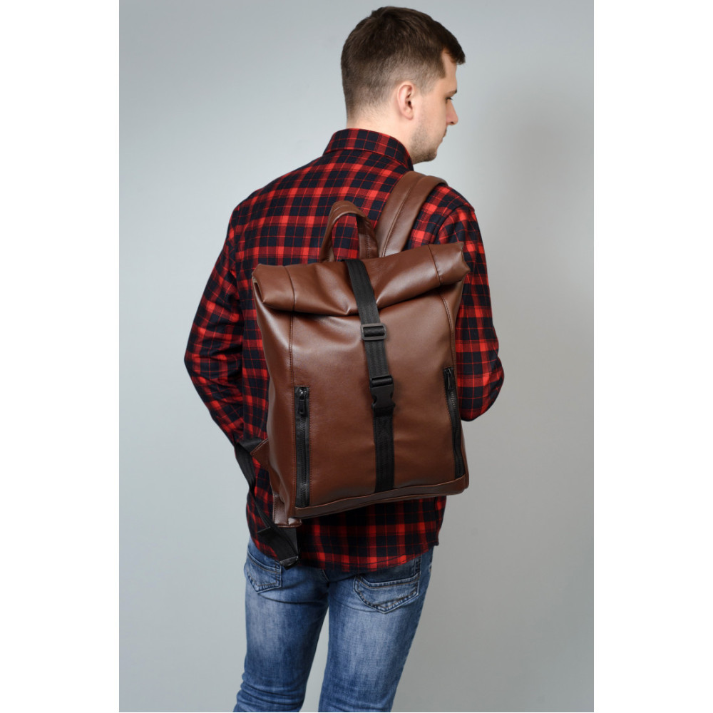Чоловічий рюкзак Sambag Roll коричневий 24208020m