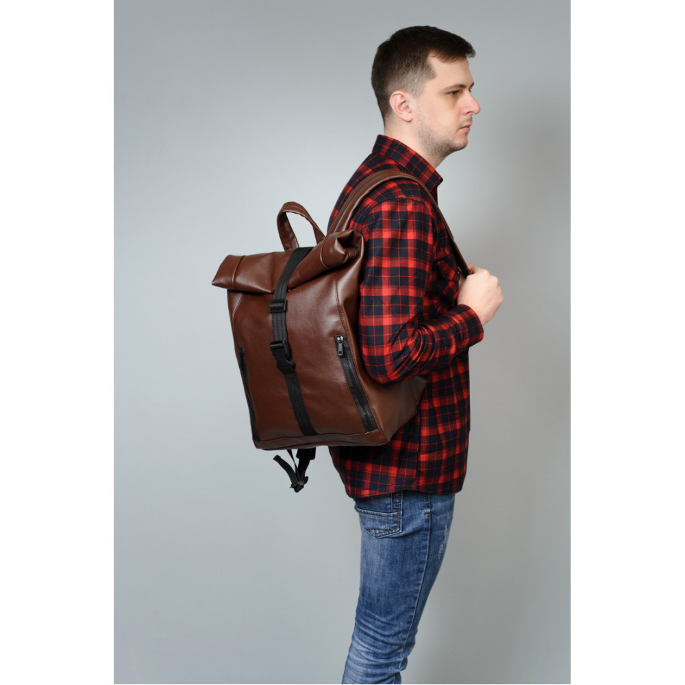Чоловічий рюкзак Sambag Roll коричневий 24208020m
