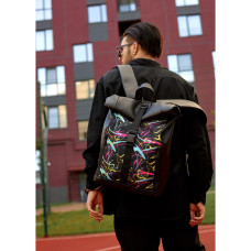 Мужской рюкзак Sambag ROLLTOP LZT ABSTRACT черный 41 х 30 х 16 см (24208710m)
