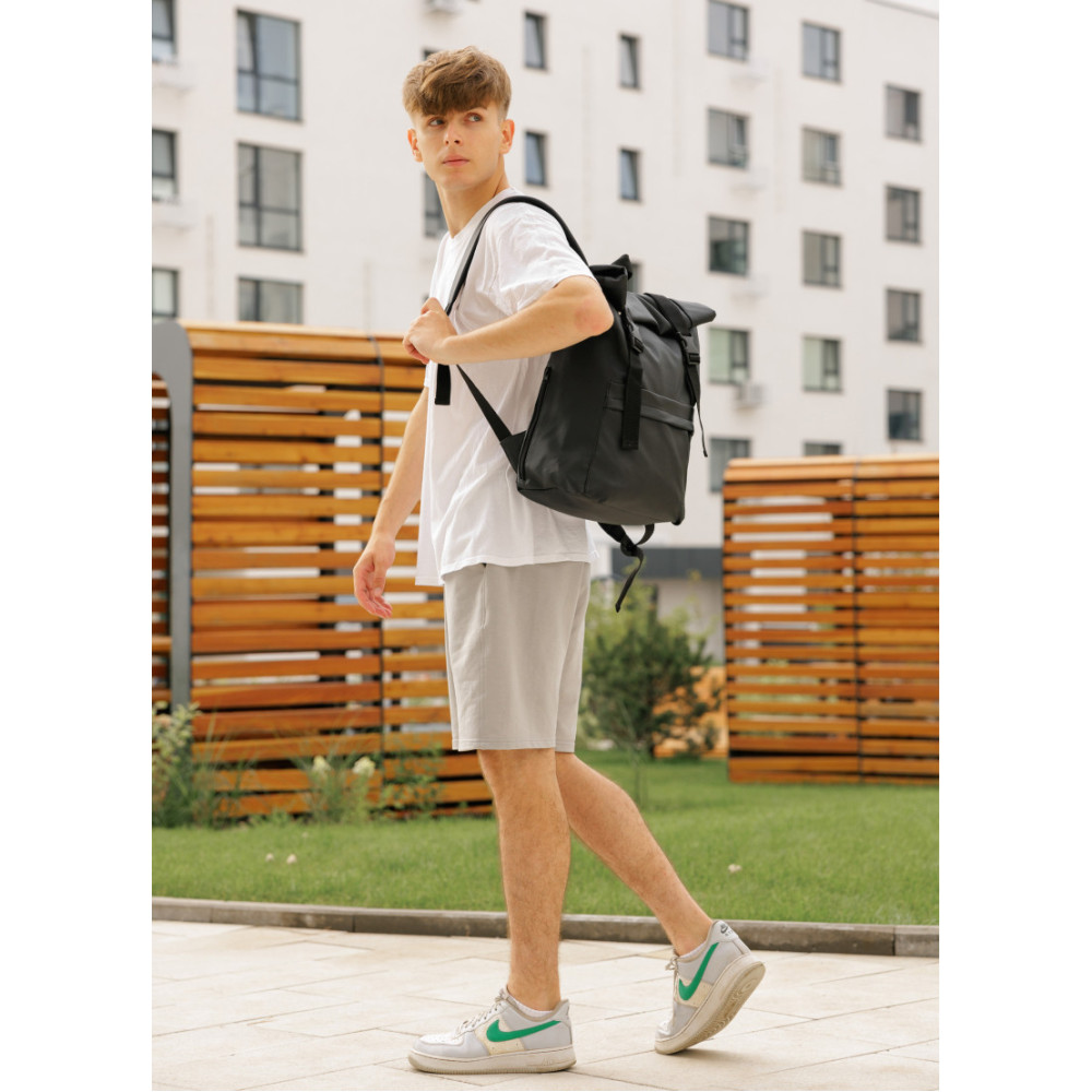 Чоловічий рюкзак Sambag RollTop LSHm чорний 43 х 31 х 14 см (24211001m)