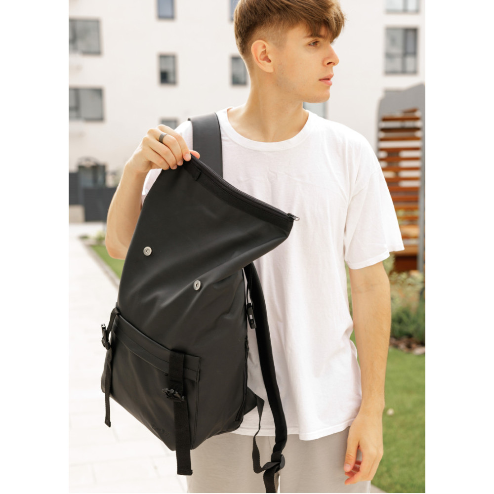 Чоловічий рюкзак Sambag RollTop LSHm чорний 43 х 31 х 14 см (24211001m)