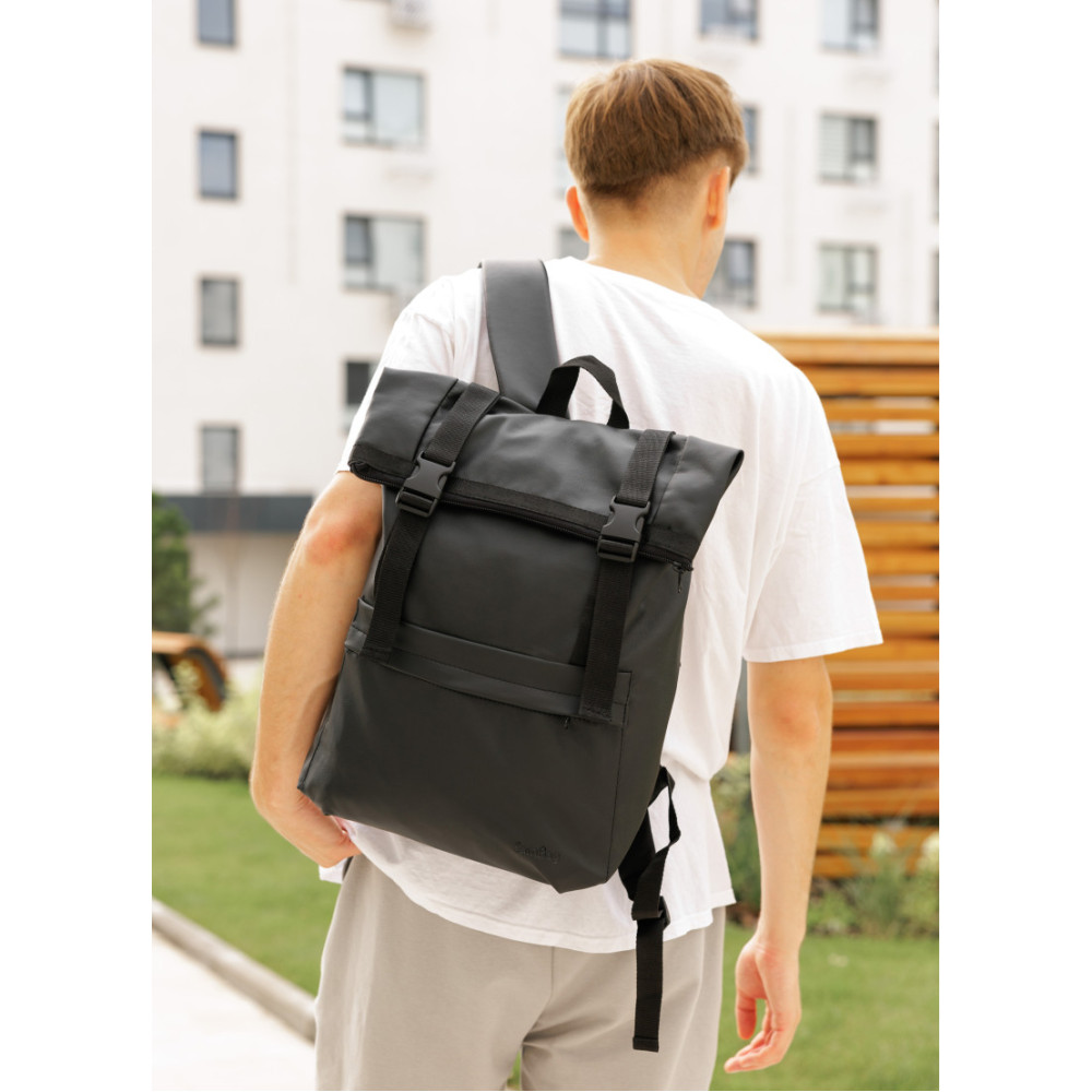 Чоловічий рюкзак Sambag RollTop LSHm чорний 43 х 31 х 14 см (24211001m)