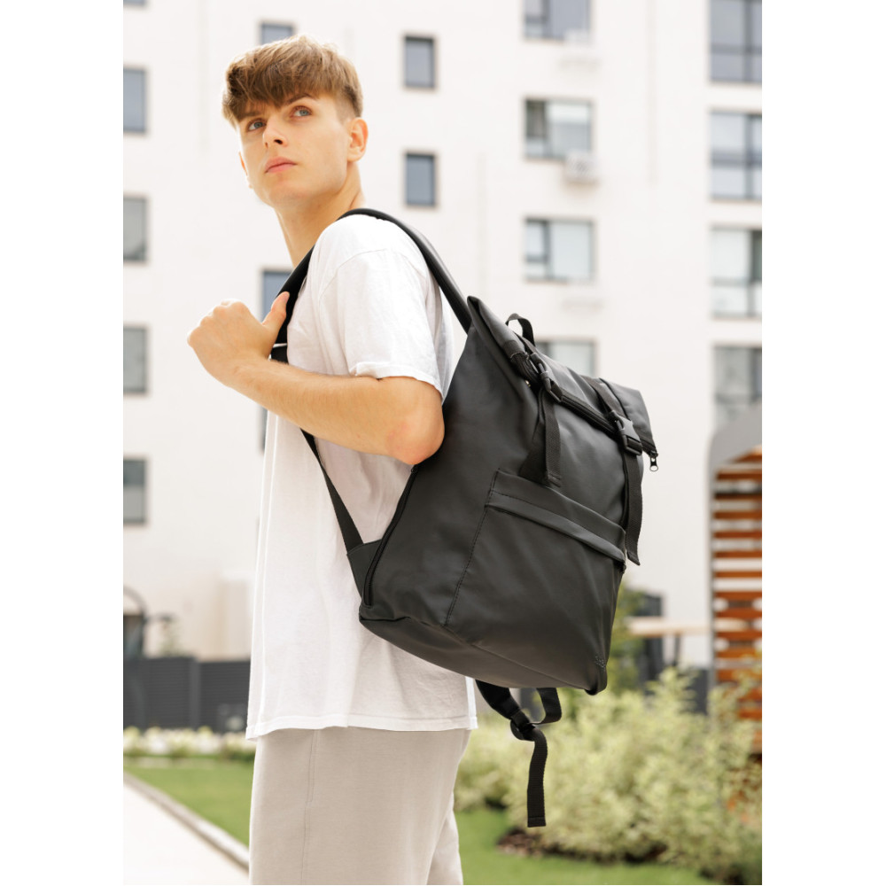 Чоловічий рюкзак Sambag RollTop LSHm чорний 43 х 31 х 14 см (24211001m)