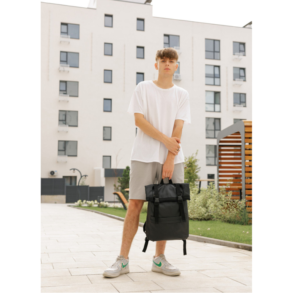 Чоловічий рюкзак Sambag RollTop LSHm чорний 43 х 31 х 14 см (24211001m)