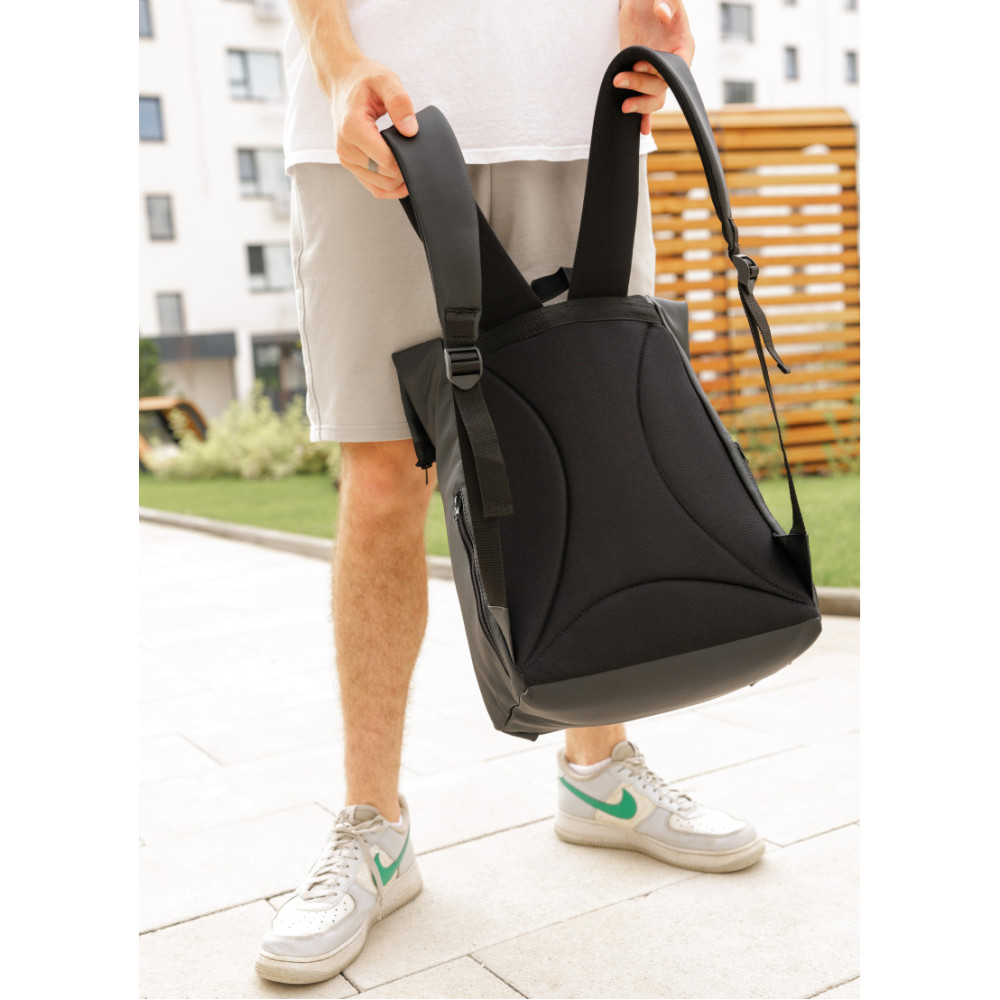 Чоловічий рюкзак Sambag RollTop LSHm чорний 43 х 31 х 14 см (24211001m)
