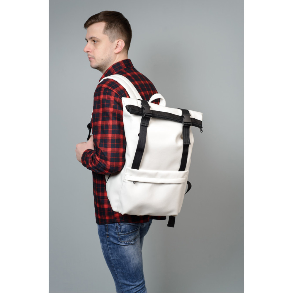 Чоловік рюкзак Sambag унісекс RollTop LSHm білий 43 х 31 х 14 см (24211008m)