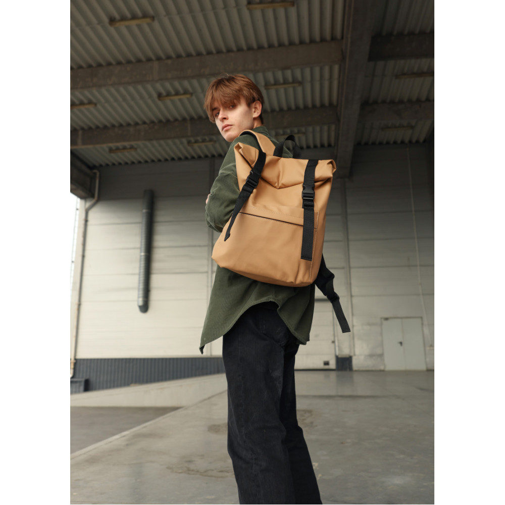 Чоловічий рюкзак Sambag RollTop MILTON бежевий 24211026m