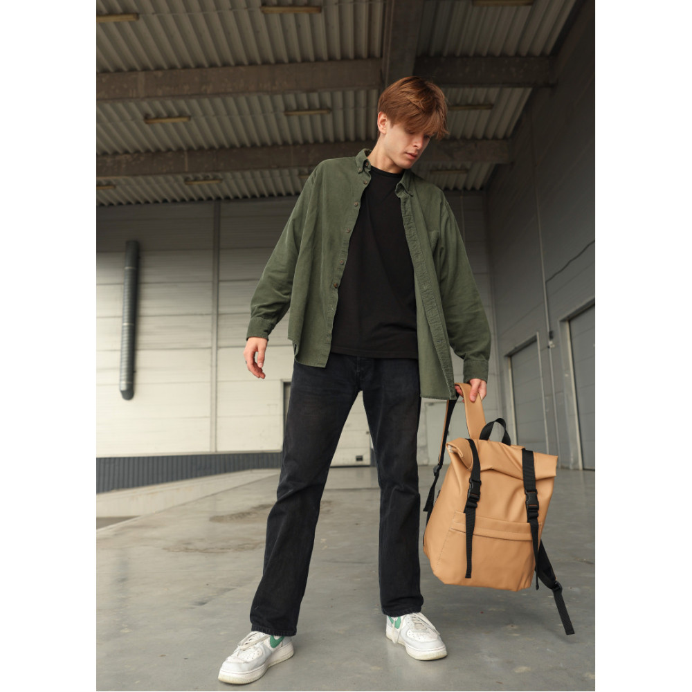 Чоловічий рюкзак Sambag RollTop MILTON бежевий 24211026m