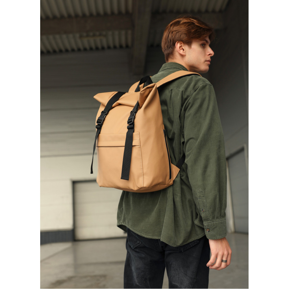 Чоловічий рюкзак Sambag RollTop MILTON бежевий 24211026m