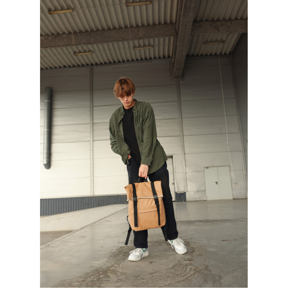 Чоловічий рюкзак Sambag RollTop MILTON бежевий 24211026m
