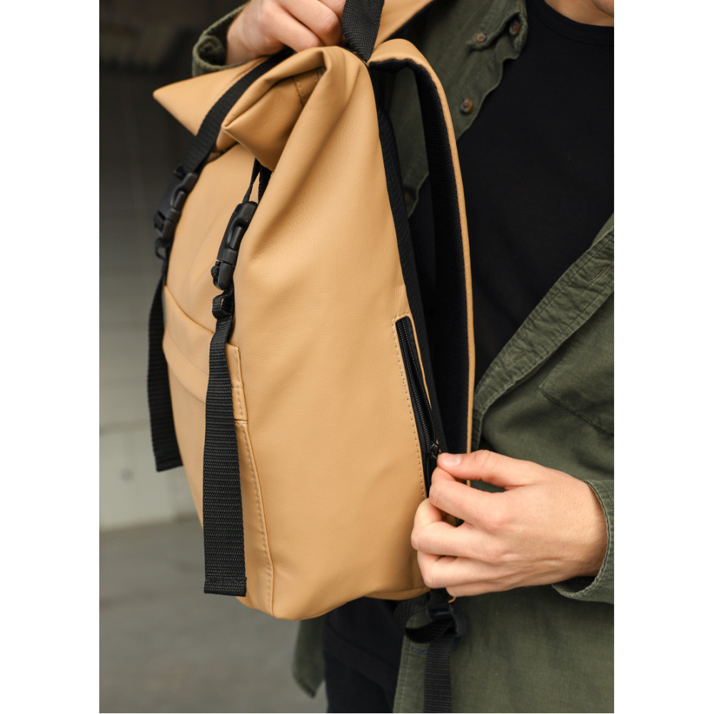 Чоловічий рюкзак Sambag RollTop MILTON бежевий 24211026m
