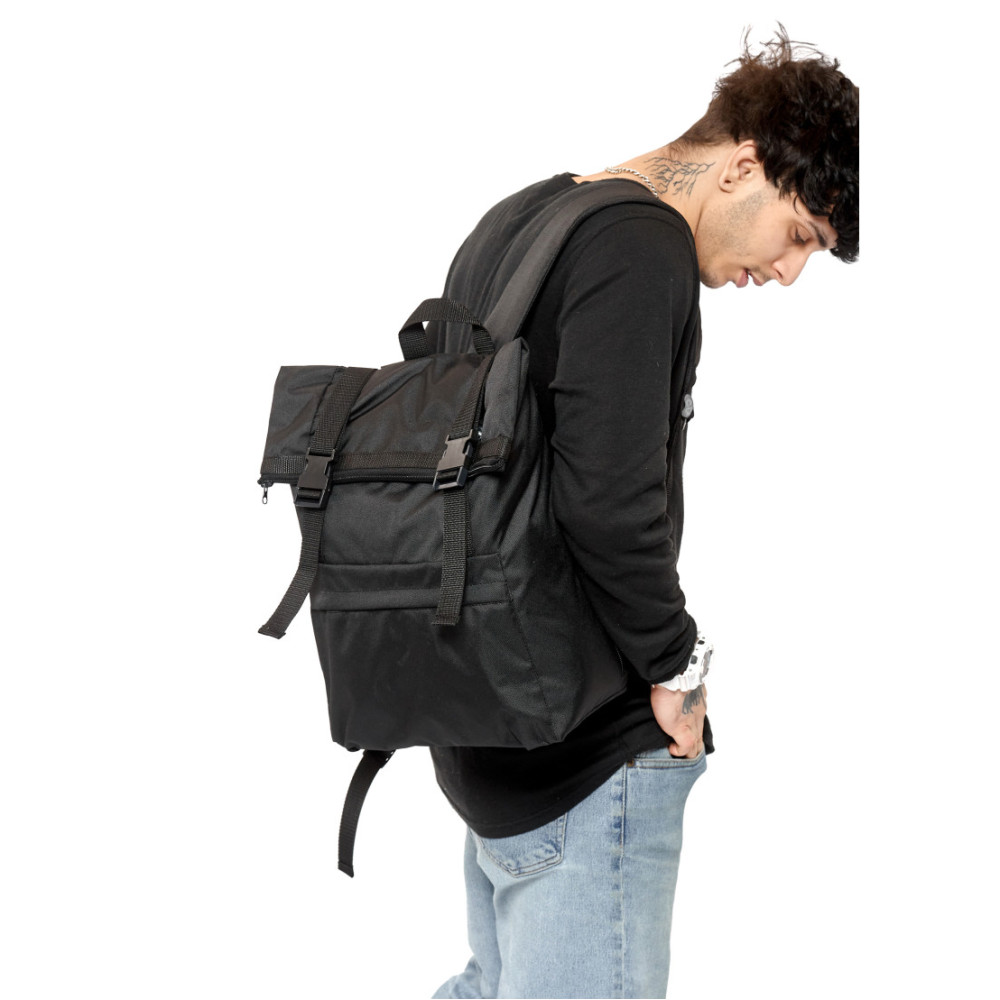 Чоловічий рюкзак Sambag RollTop Milton чорний тканевий 41 х 30 х 16 см (24211065m)