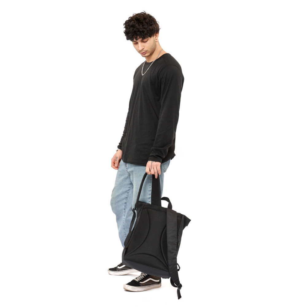 Чоловічий рюкзак Sambag RollTop Milton чорний тканевий 41 х 30 х 16 см (24211065m)