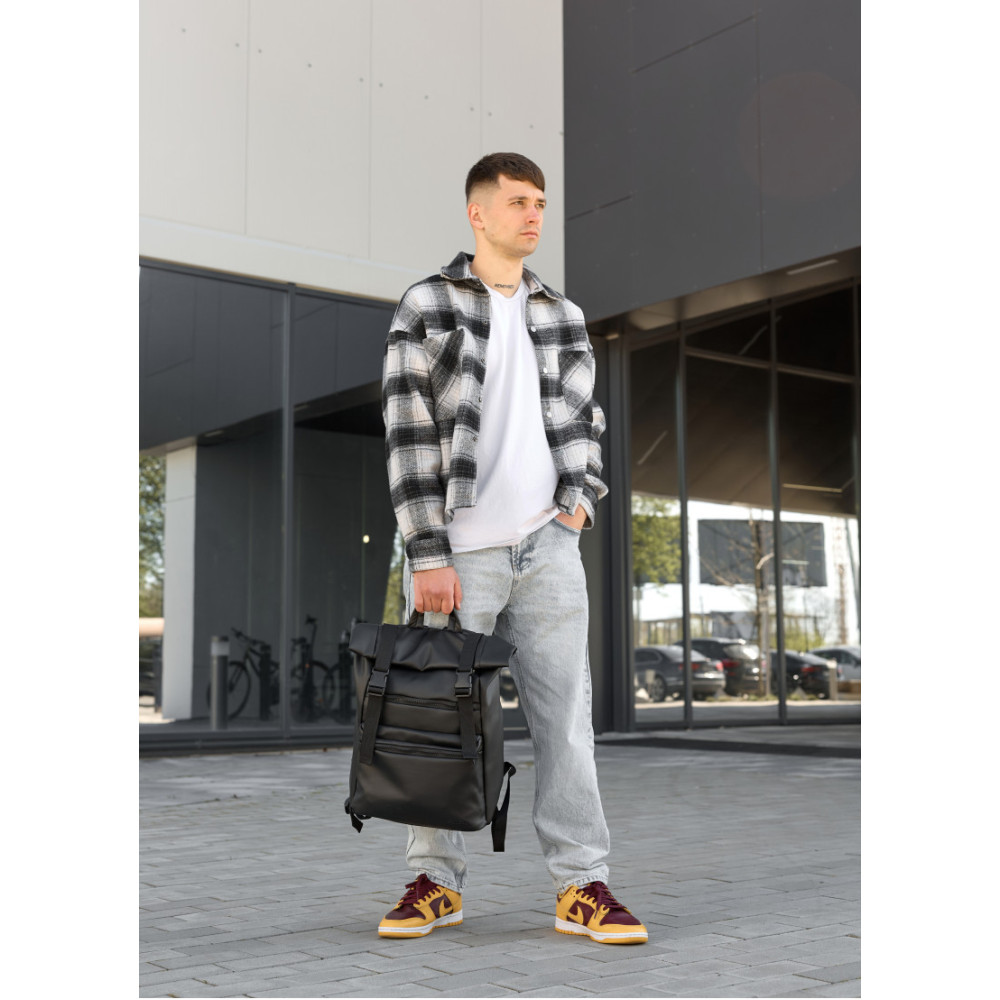 Чоловічий рюкзак Sambag RollTop LTTm чорний 43 х 31 х 14 см (24238001m)