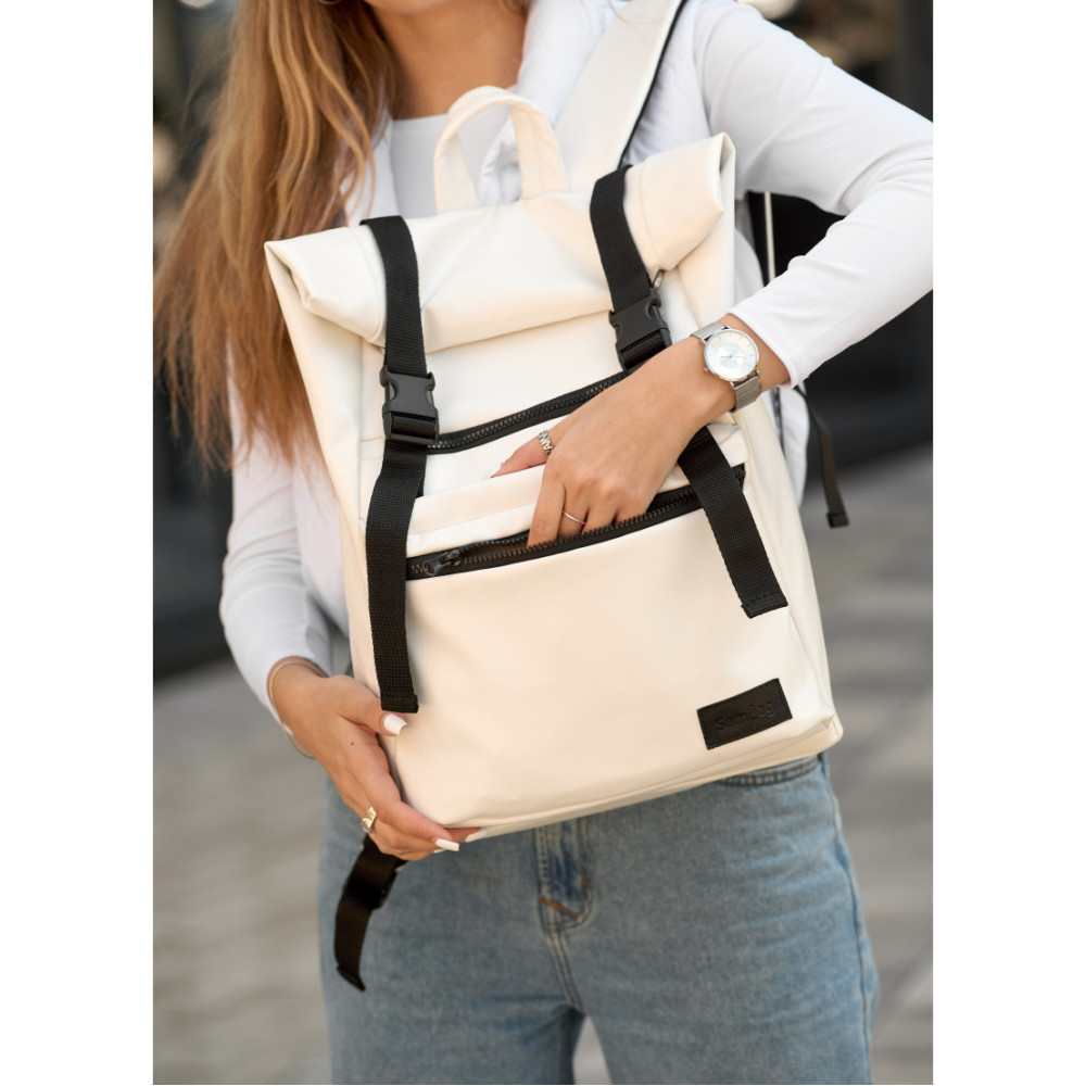 Рюкзак ролл Sambag унісекс RollTop LTT білий 41 x 30 x 16 см (24238008)