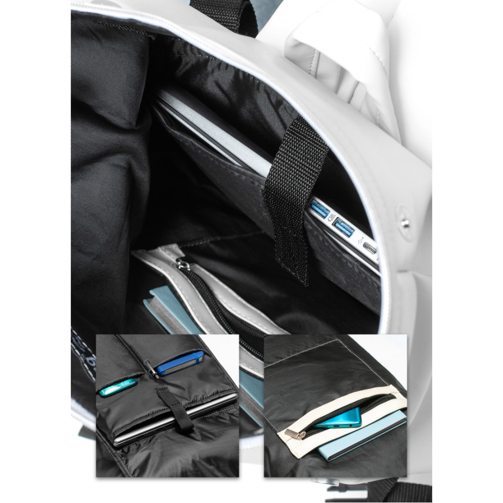 Рюкзак ролл Sambag унісекс RollTop LTT білий 41 x 30 x 16 см (24238008)
