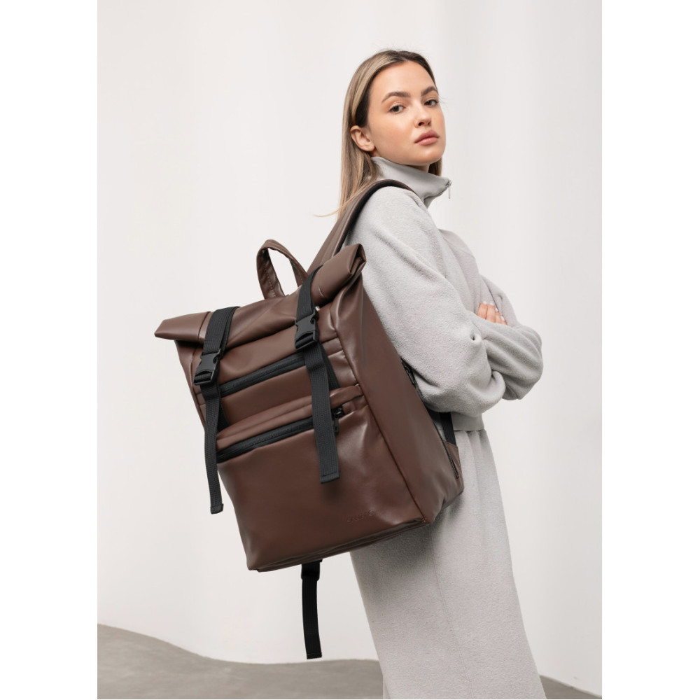 Рюкзак ролл Sambag унісекс RollTop LTT шоколадний 41 x 30 x 16 см (24238020)