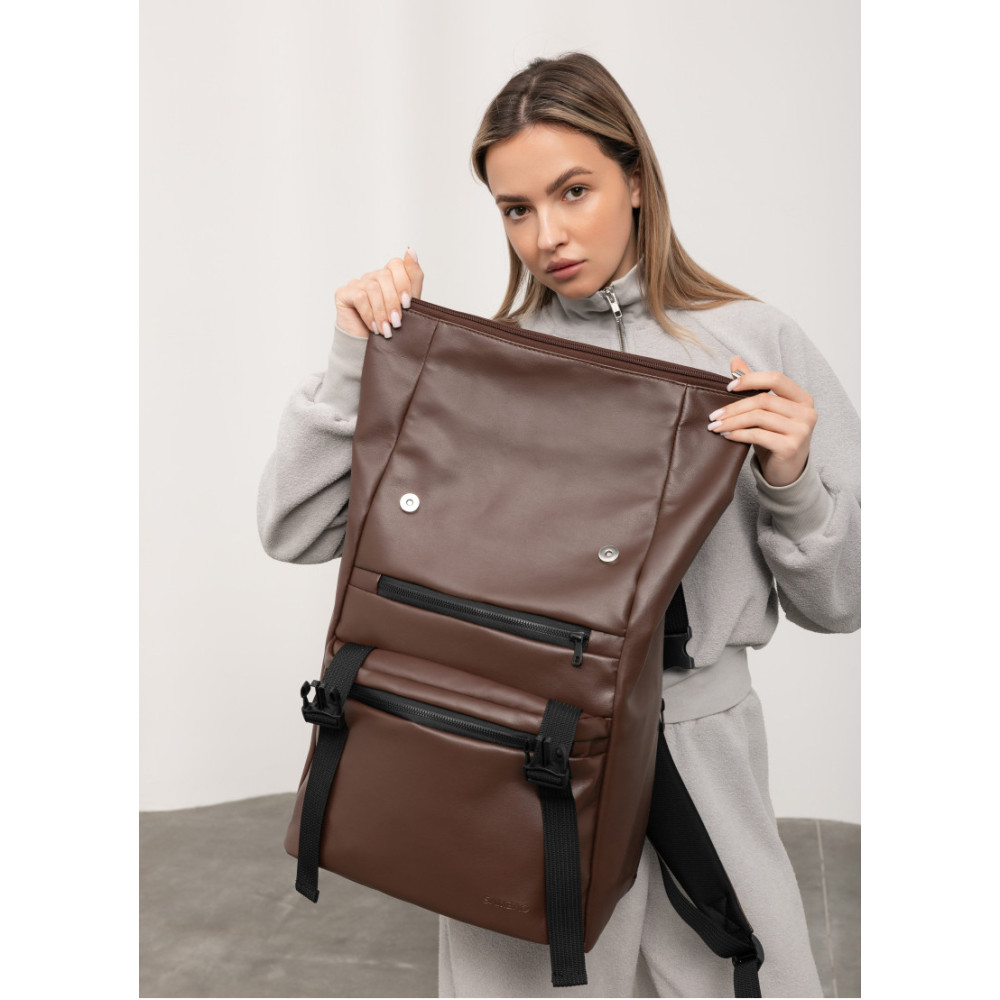 Рюкзак ролл Sambag унісекс RollTop LTT шоколадний 41 x 30 x 16 см (24238020)