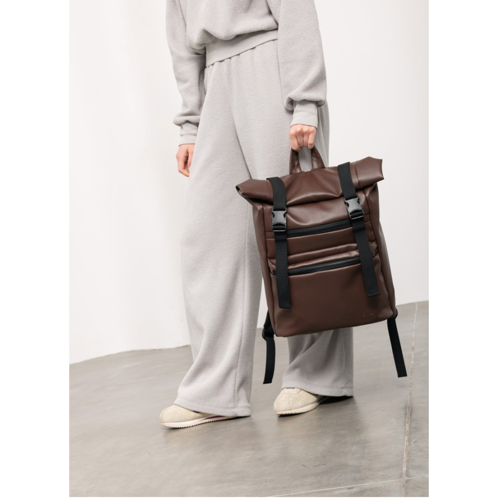 Рюкзак ролл Sambag унісекс RollTop LTT шоколадний 41 x 30 x 16 см (24238020)