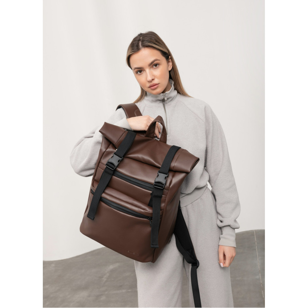 Рюкзак ролл Sambag унісекс RollTop LTT шоколадний 41 x 30 x 16 см (24238020)