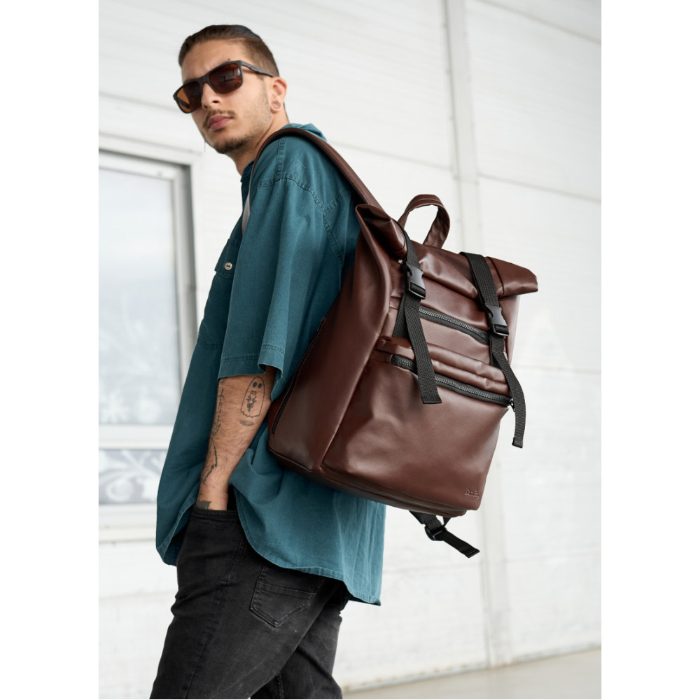 Чоловічий рюкзак ролл Sambag RollTop LTT шоколадний 41 x 30 x 16 см (24238020m)