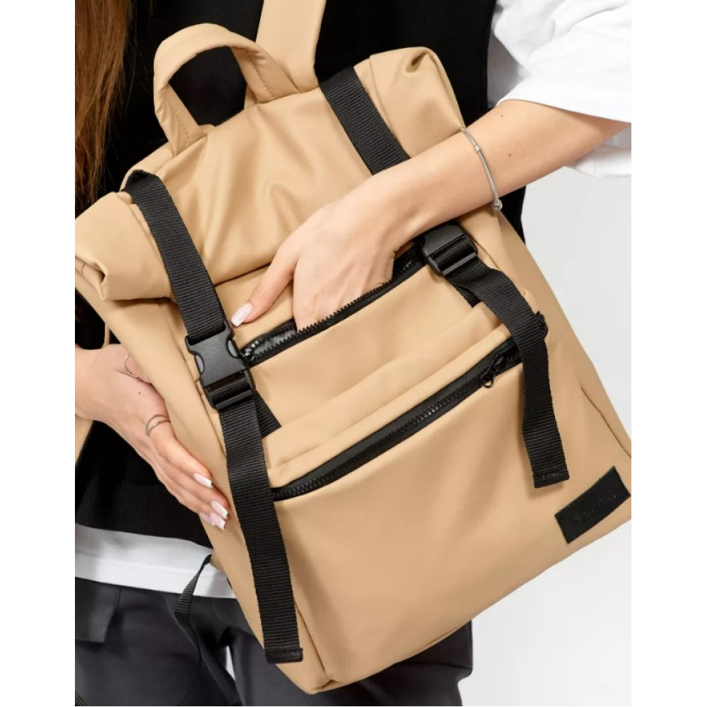Жіночий рюкзак ролл Sambag Roll Top Zard бежевий 41 х 30 х 16 см (24238026)