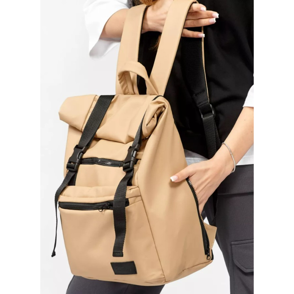 Жіночий рюкзак ролл Sambag Roll Top Zard бежевий 41 х 30 х 16 см (24238026)