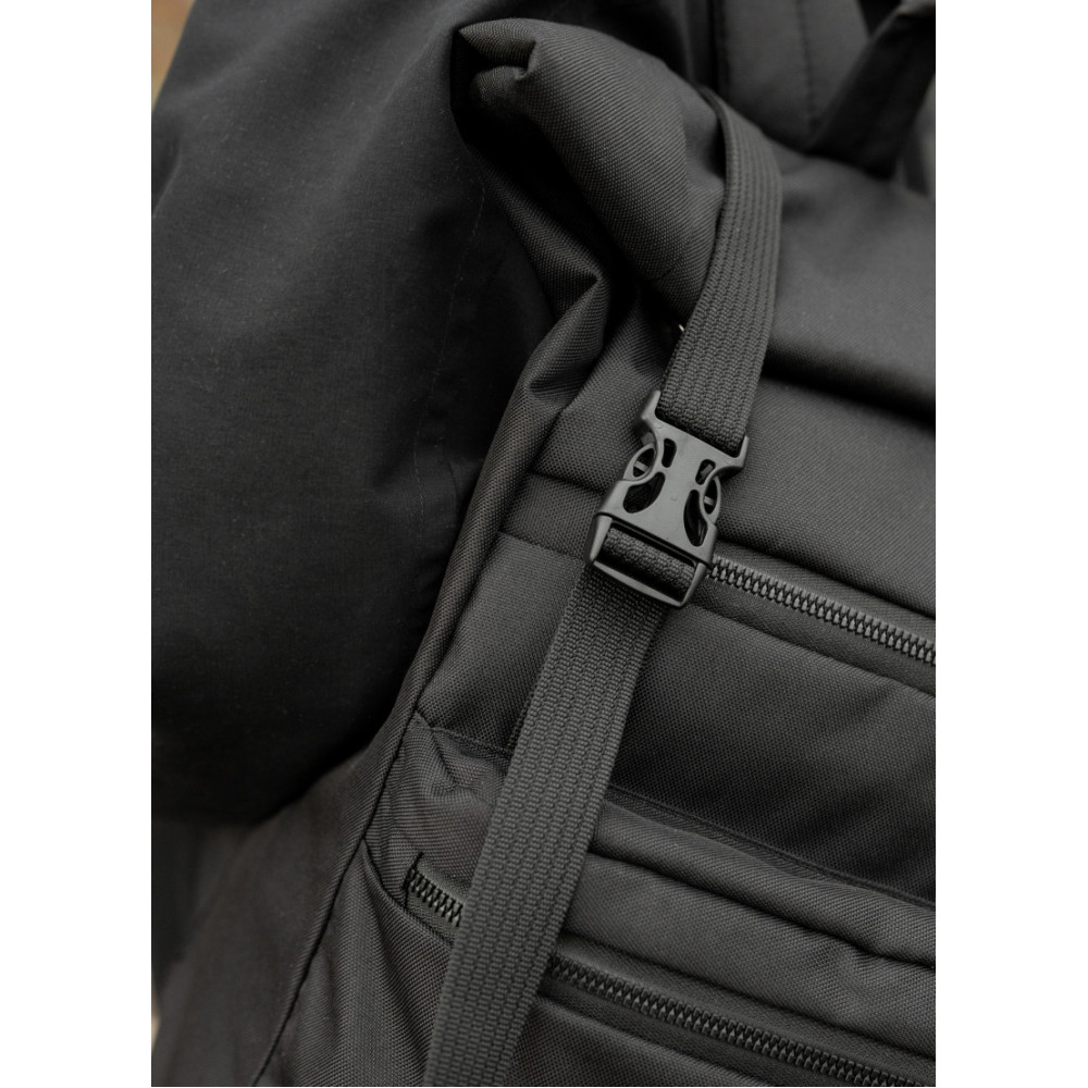 Мужской рюкзак Sambag RollTop ZARD черный тканевый 41 х 30 х 16 см (24238065m)