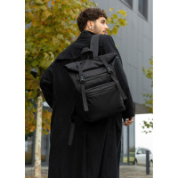 Мужской рюкзак Sambag RollTop ZARD черный тканевый 41 х 30 х 16 см (24238065m)