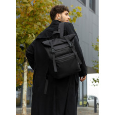 Чоловічий рюкзак Sambag RollTop ZARD чорний тканевий 41 х 30 х 16 см (24238065m)