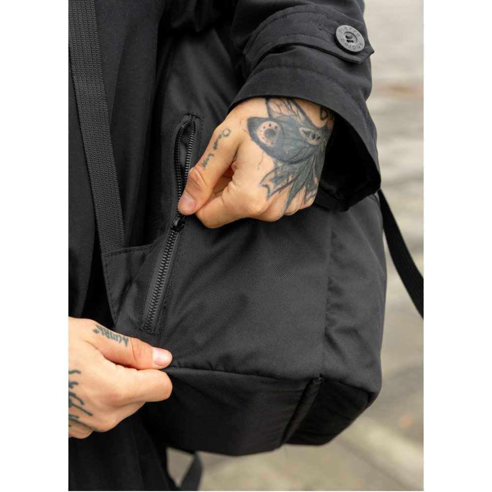 Мужской рюкзак Sambag RollTop ZARD черный тканевый 41 х 30 х 16 см (24238065m)