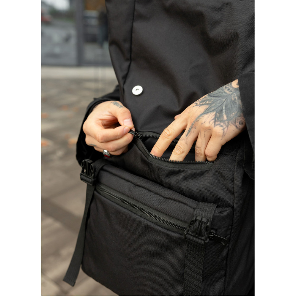 Мужской рюкзак Sambag RollTop ZARD черный тканевый 41 х 30 х 16 см (24238065m)