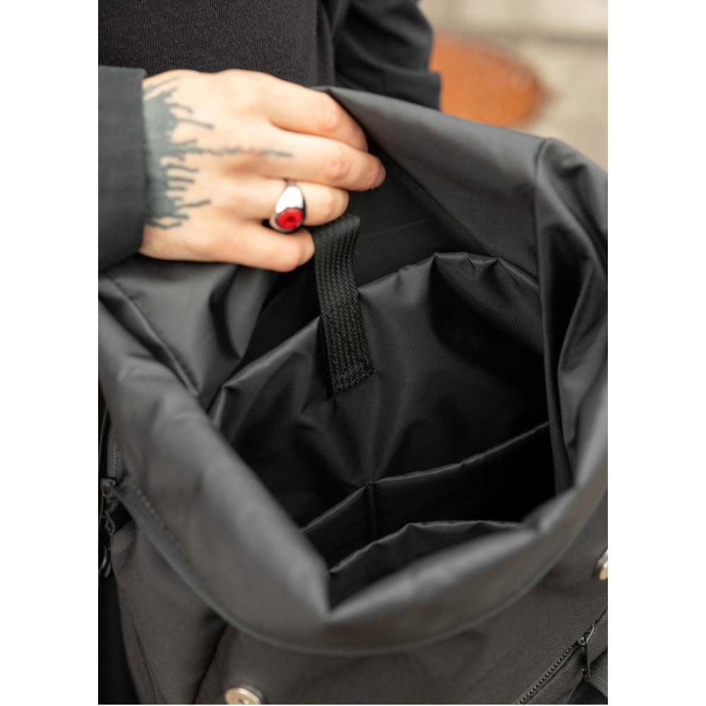 Мужской рюкзак Sambag RollTop ZARD черный тканевый 41 х 30 х 16 см (24238065m)