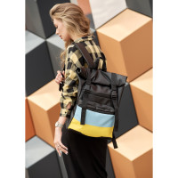 Жіночий рюкзак Sambag ROLLTOP LTH чорний з прапором України 41 x 30 x 16 см (24238611)