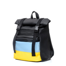 Мужской рюкзак Sambag ROLLTOP LTH черный с флагом Украины 41 х 30 х 16 см (24238611m)