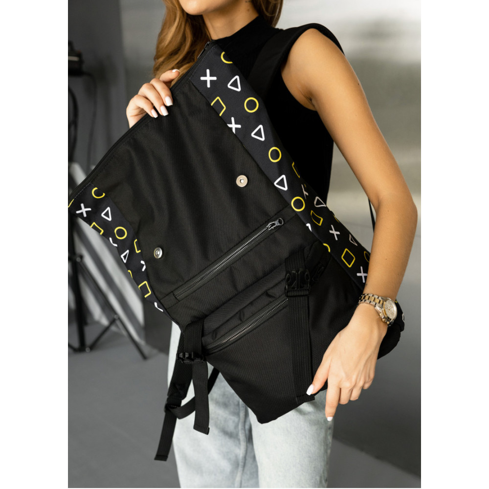 Жіночий рюкзак Sambag Roll Top чорний оксфорд 41 х 30 х 16 см (24238731)